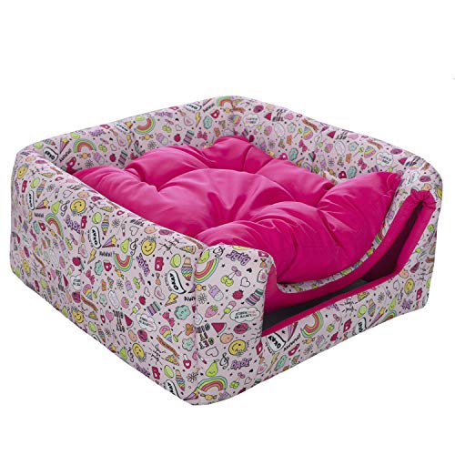 Cabana 2x1 Rosa Cama Meu Bicho Cachorro Gato Toca