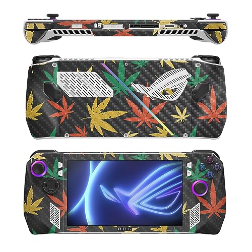 Image of MightySkins Carbon Fiber Skin Compatible with Asus ROG Ally - Rastafari Kush | Protective, Durable Textured Carbon Fiber Finish | Easy to Apply