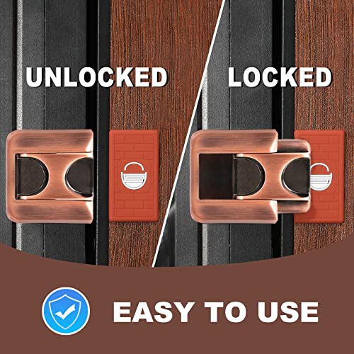 Czu Home Door Lock Security, Upgraded Safety Childproof Door Reinforcement Lock Latch (2-Pack), Extra Defend Door Lock For Inward Swinging Door #TOP4