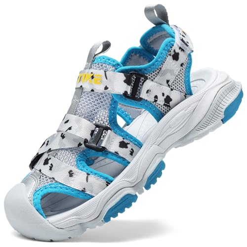 JMFCHI Boys Girls Sports Sandals Summer Kids Closed Toe Outdoor Sandals Athletic Water Shoes Sandals Child Pool Beach Sandals Quick Drying Slip Resistant