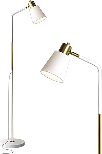 Floor Lamp Industrial Floor Lamps For Living Rooms Bedrooms Rustic Farmhouse Reading Lamp Standing Adjustable Metal Heads Indoor Task Lighting For Living Room Bedroom Office Home Decor White Amazon Com