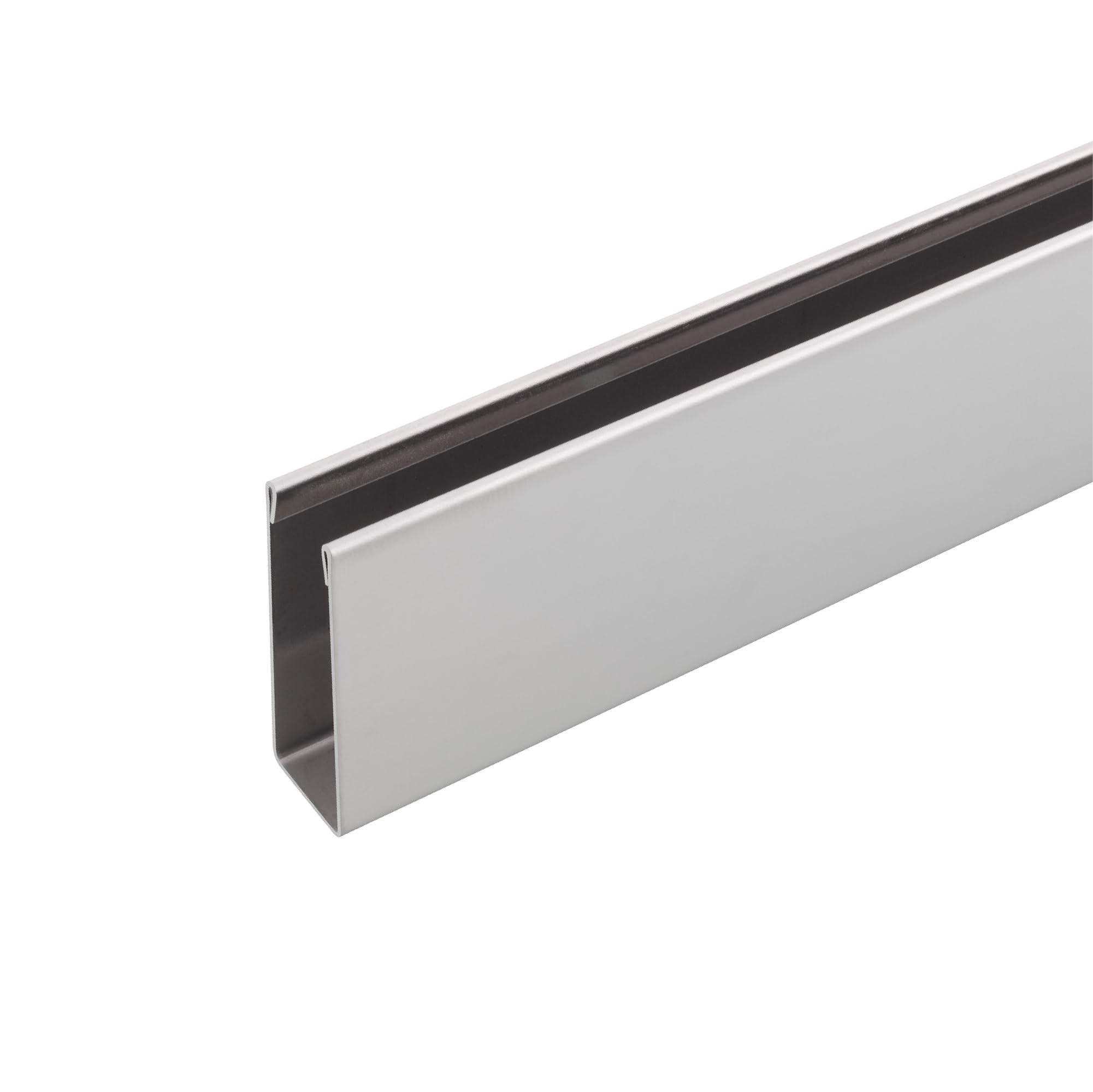 Perfil de Pared de Acero Inoxidable con Perforación para Mamparas de Ducha de 10 mm | Modelo U de 200 cm | Montaje Fácil y Seguro | Tornillería FISCHER Incluida