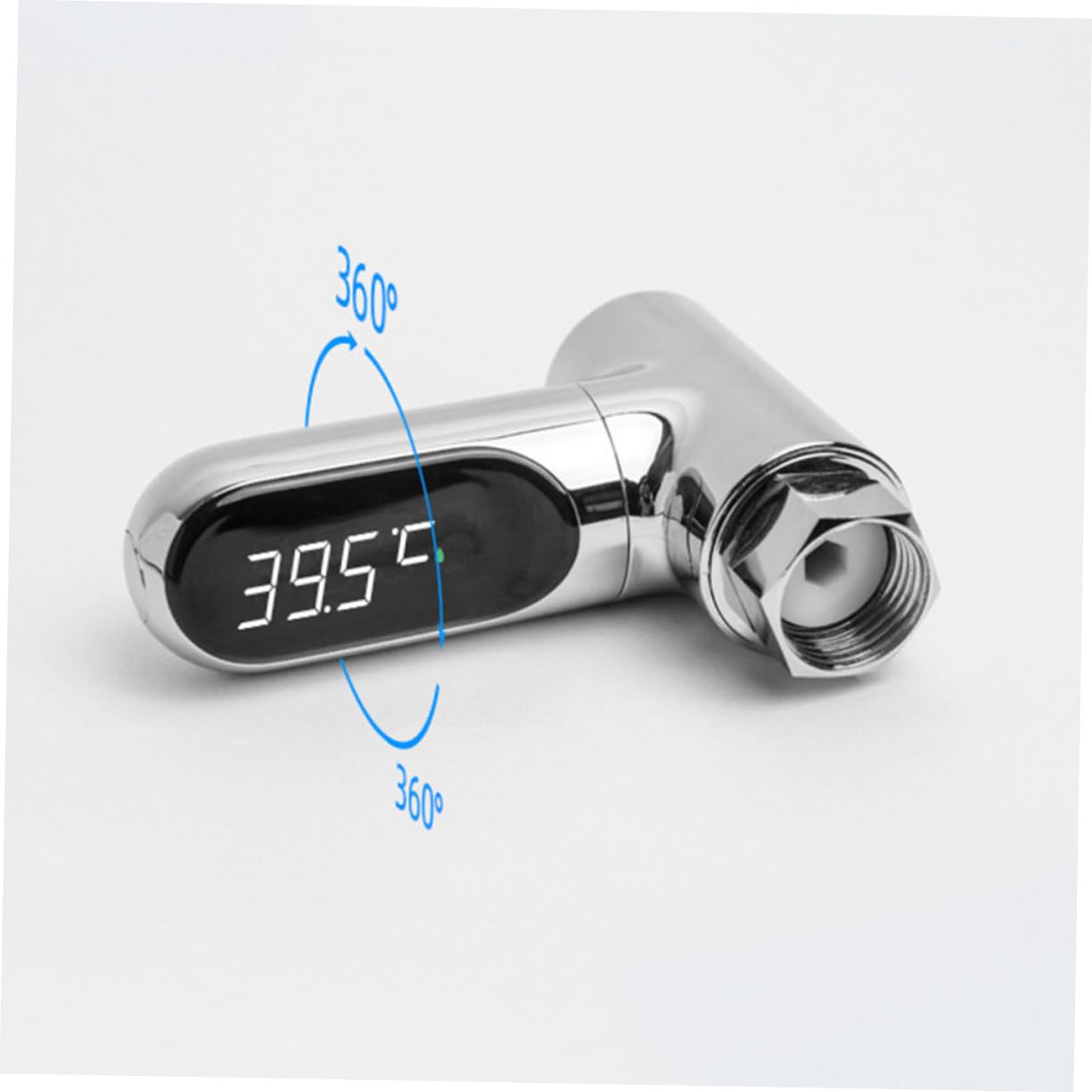 LIFKOME LED Duschthermometer mit LED Anzeige für Digitaler Wasserthermometer zur Temperaturüberwachung Messbereich Rotierbar Energieautark Sicher und Präzise