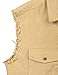 NUTEXROL Mens Sleeveless Denim/Cotton Shirt Biker Vest 2 Front Pockets Khaki XL