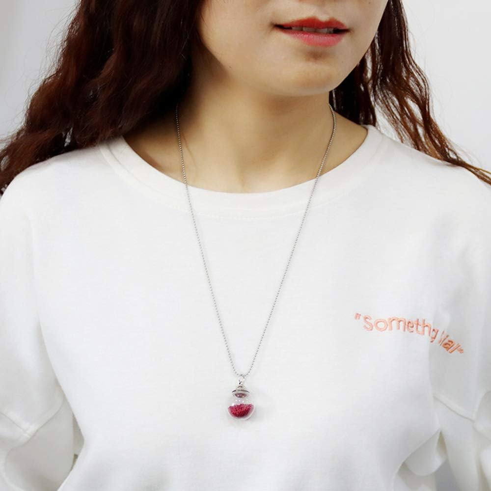2PCS Fillable Glass Locket Hair Locket Ash Holder Small Ash Urn Cremation Jewelry Blood Vial Necklace