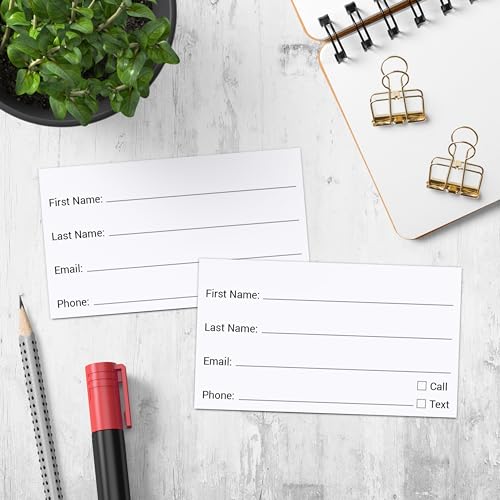 321Done Contact Cards, Made in USA - 3.5x2, Client Profile Card for Small Businesses, Stores, Spa, Salon, Customer Information Sheet, White - Set of 50 - Thumbnail 3