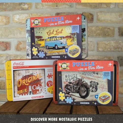 Nostalgic-Art Puzle retro de 1000 piezas, 68 x 48 cm, Coca-Cola – Highway 66 – Idea de regalo para los fans de la coca, producto original con licencia (OLP), para adultos, en caja de regalo de metal - imagen 5