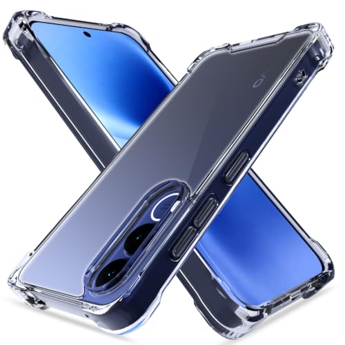 Image of Outlouders Back Cover for Vivo V70 FE 5G Clear Transparent PC + TPU Bumper Case with Raised Edges for Shockproof Protection (Transparent)