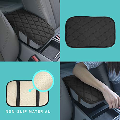 Image of FH Group Neosupreme Black Diamond Pattern Center Console Pad - Water-Resistant Armrest Cover Protector for Cars, SUVs & Trucks