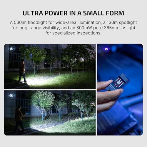 Image of OLIGHT Oclip Ultra EDC Flashlight Clip-on Light, 530 Lumens Rechargeable with Type-C Charging, Combines Floodlight, Spotlight and UV, Triple Lights for Inspection and Work (Stars & Stripes Edition)
