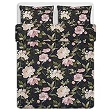 Ikea Blekfryle Duvet Cover and 2 Pillowcases Black Flower Full/Queen (Double/Queen) 804.606.96
