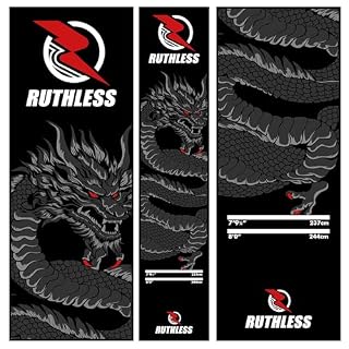 RUTHLESS tapis de fléchettes 290 x 60 cm, oche officielle