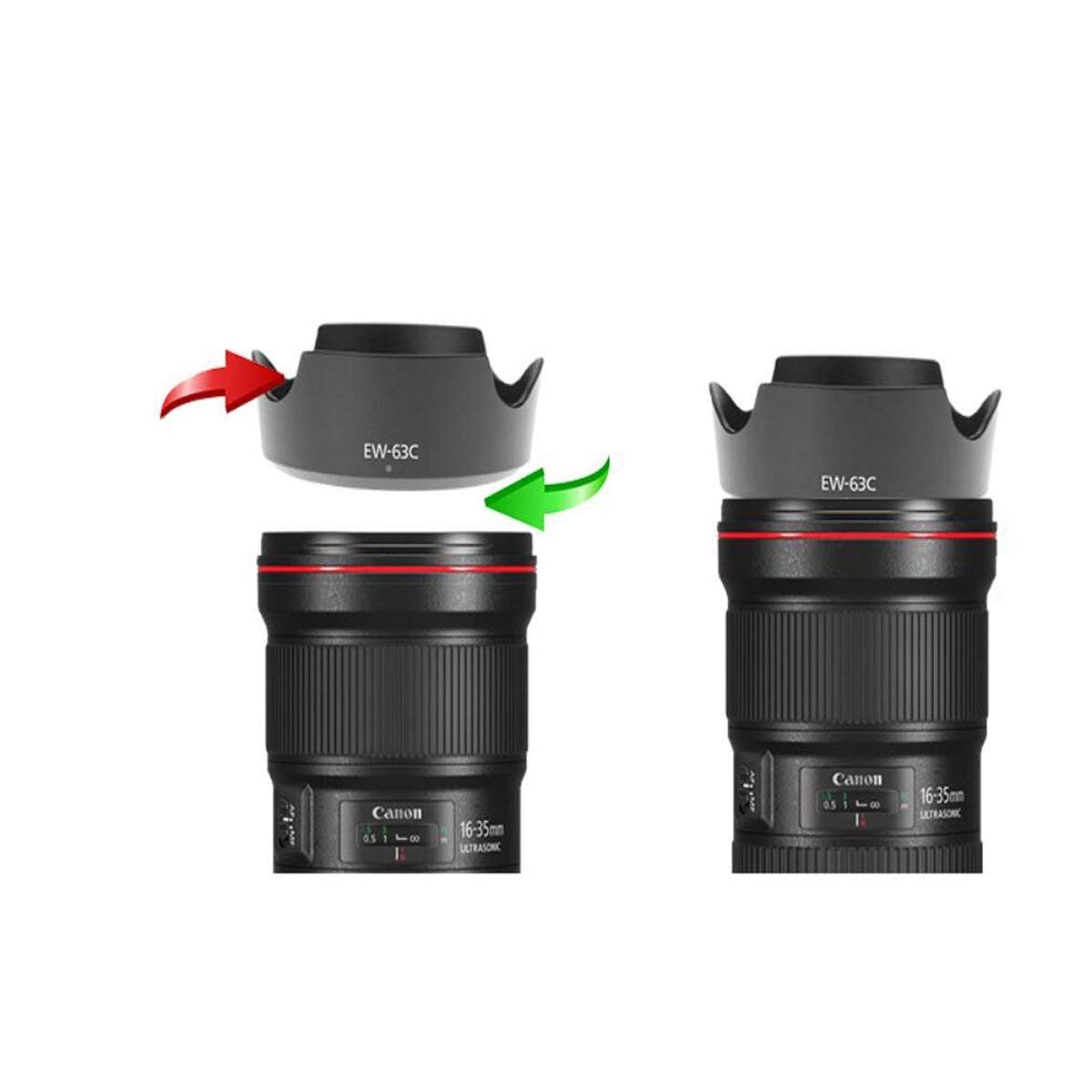 Pare-Soleil EW-63C Pour Canon EF-S 18-55mm F/3.5-5.6 IS STM | 58mm - Protection Objectif Appareil Photo