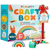 Mumaloo Craft Box for Kids - 10 Creative Arts and Crafts for Kids Ages 4-8, Fun, No Mess Educational Preschool & Homeschool Art Projects, Toddler Crafts Kit Supplies, Christmas Gift for Girls and Boys