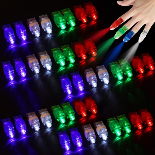 JSMTKJ Mitgebsel - Conjunto de 40 luzes LED multicoloridas para o dedo, para aniversário, para crianças, brinquedos luminosos para o Natal, Halloween