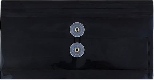 Vista 44 de Sobres de plástico con botón y cuerda, Variados Paquete de 6 colores surtidos