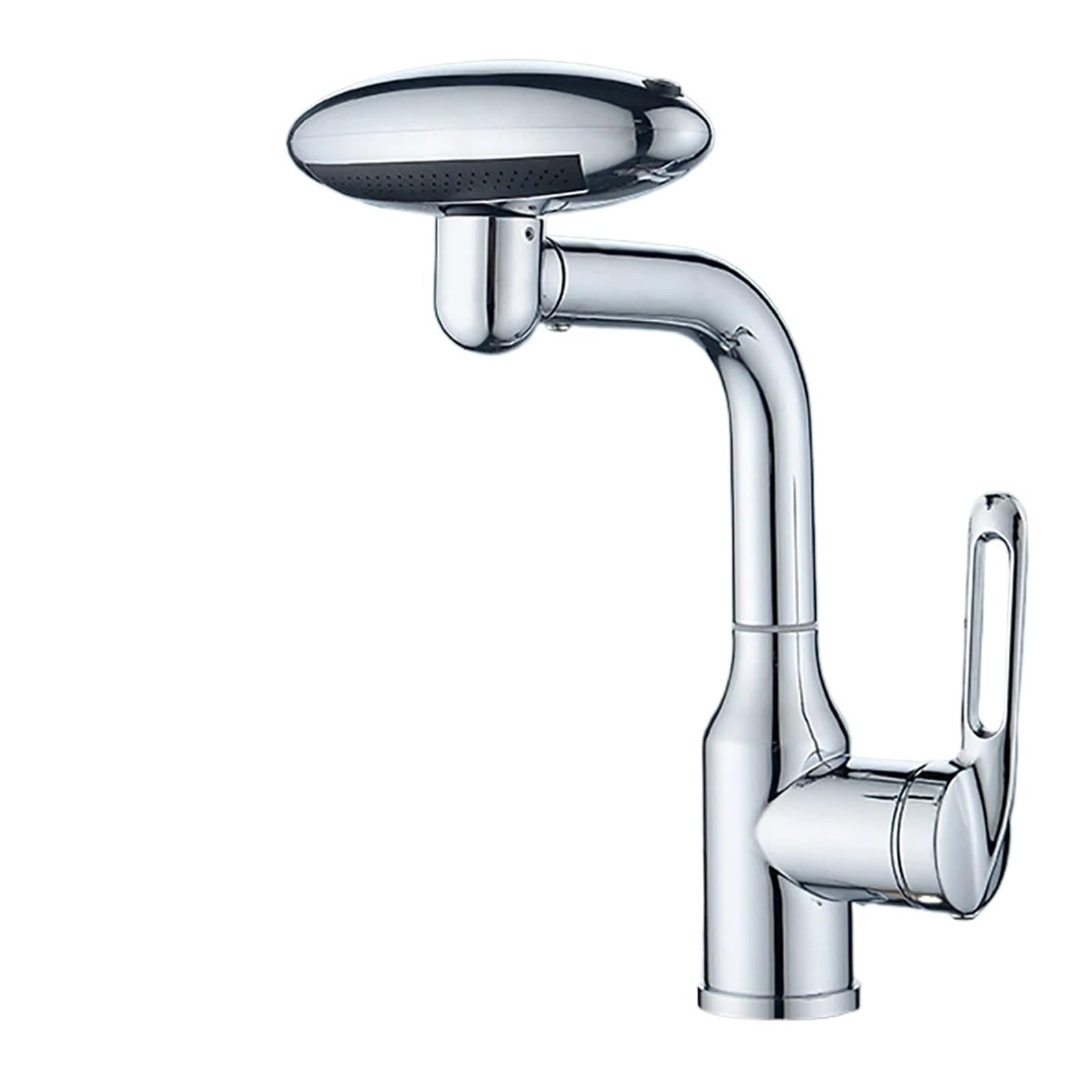 Basin Faucets Multi Functional Waterfall Basin Faucet 4 Water Outlet Mode Spray 360°Rotation,Hot Cold Sink Mixer Tap for Bathroom(A Silver)
