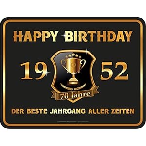 Original RAHMENLOS Deko Blechschild als Geschenk zum 70. Geburtstag