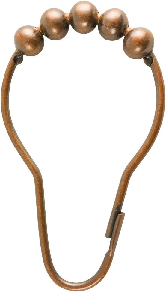 Shower Curtain Hooks - Set of 12 Beautiful Smooth Gliding Rust Free Bronze 304 Stainless Steel Shower Curtain Rings