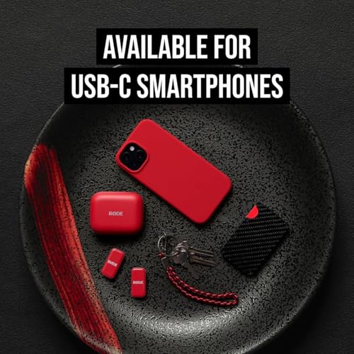 Rode microphone sans fil USB-C rouge pour smartphone avec un chiffon Keepdrum microfibre - 7