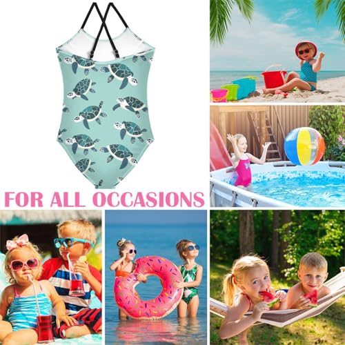 Image of Girls One Pieces Swimsuit Cute Beach Swimwear with Adjustable Strap 3-10 Years
