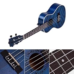 HUIOP uke en Bois,23 Pouces Acoustique Concert Ukulele Ukelele Uke Corps en Contreplaqué Bleu Pont De Touche en Bois D… - Les Beatles, Paul McCartney, John Lennon, RIngo Starr, George Harrison HUIOP uke en Bois,23 Pouces Acoustique Concert Ukulele Ukelele Uke Corps en Contreplaqué Bleu Pont De Touche en Bois D… – Image 3