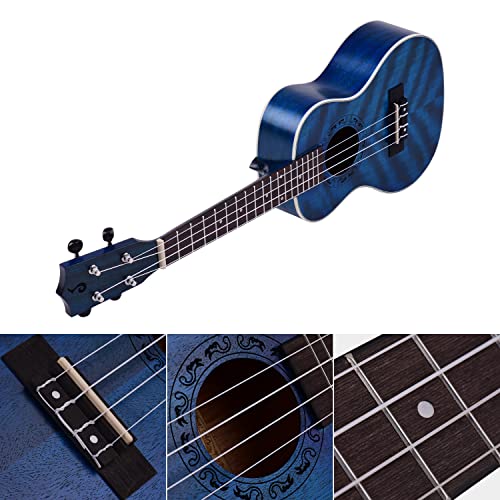 HUIOP uke en Bois,23 Pouces Acoustique Concert Ukulele Ukelele Uke Corps en Contreplaqué Bleu Pont De Touche en Bois D… - Les Beatles, Paul McCartney, John Lennon, RIngo Starr, George Harrison HUIOP uke en Bois,23 Pouces Acoustique Concert Ukulele Ukelele Uke Corps en Contreplaqué Bleu Pont De Touche en Bois D… – Image 4