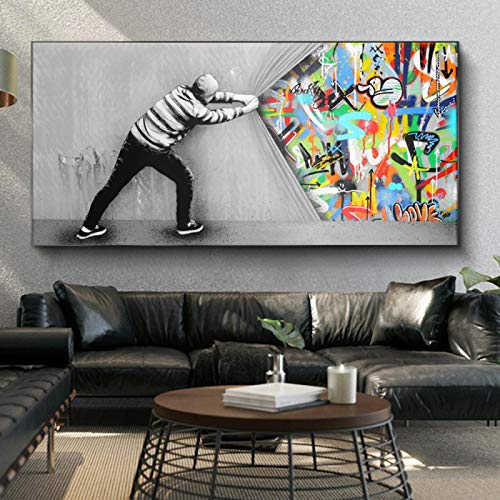 Graffiti de rue sur toile KEBIA poster mural pour salon moderne et déco chambre d'ado