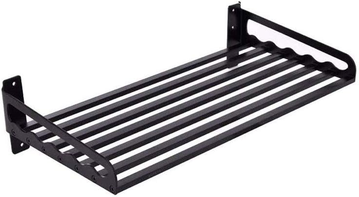 Bathroom Shelf Wall Mounted Storage Rack, Metal, Black it is Made of Thick Materials