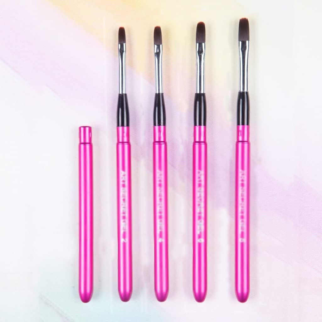 Ail Art Brush Flat Oval Synthetic Hair for Gel Manicure