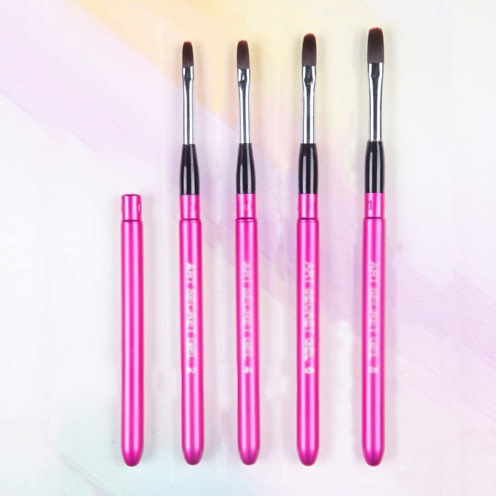 Ail Art Brush Flat Oval Synthetic Hair For Gel Manicure