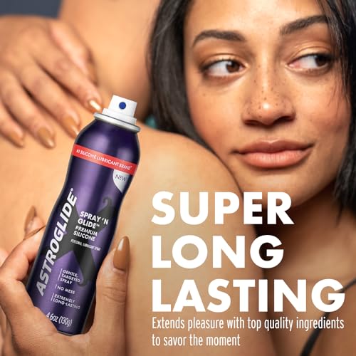 Image of Astroglide Silicone Spray Lube (4.6oz), X Spray 'n Glide Personal Lubricant, Sex Lube, Less Mess & Silky Smooth, Waterproof for Water Play
