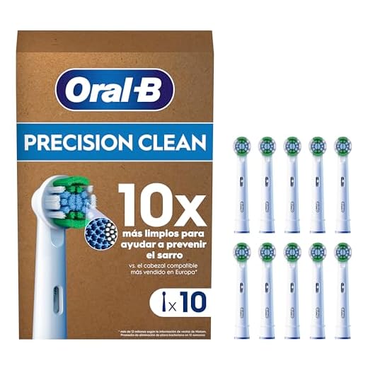 Oral-B Pro Precision Clean Recambios para Cepillo de Dientes Eléctrico, Pack de 10 Cabezales, Blanco - Originales (Tamaño Buzón)