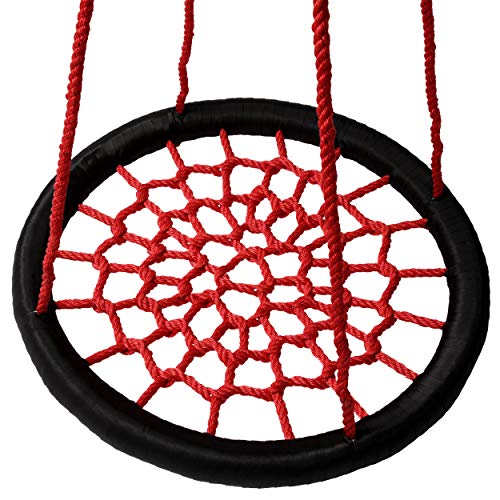 Gorilla Playsets 04-0029-Bk/R Extra Large Orbit Swing, Red Netting, Black Nylon Ropes, Weight Capacity - 220 Lbs #TOP5