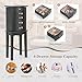 Giantex Jewelry Cabinet with 4 Drawers, Jewelry Armoire with Flip up Mirror, Top Storage Tray with Ring Slots, Side Doors with Necklace Hooks, Standing Jewelry Organizer Chest, Black