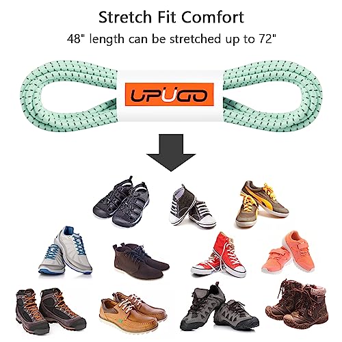 Image of UpUGo Elastic Shoe Laces, No Tie Shoe Laces Tieless for Kids, Adults, Elderly, One Size Fit All