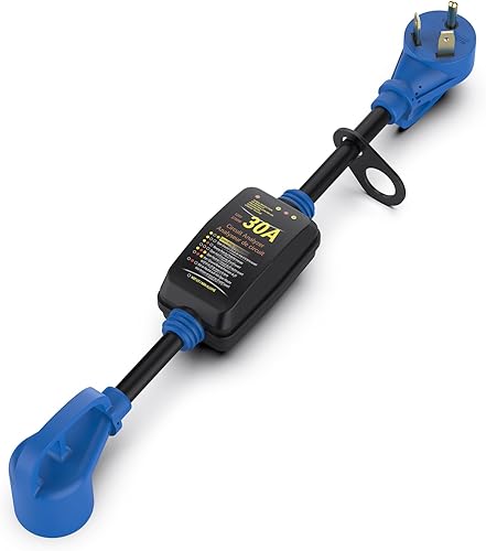 ROLADA Protector contra sobretensiones de potencia RV de 30 amperios, analizador de circuitos de RV, protector de sobretensiones de vigilancia de 30