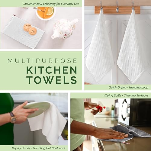 Elegant Comfort WAFFLE-TOWELS-6PK-13X13-TAUPE 100% Turkish Cotton 6-Pack Waffle Premium Kitchen Towels - Quick Drying And Super Absorbent Kitchen Dishcloth Towels thumb #8