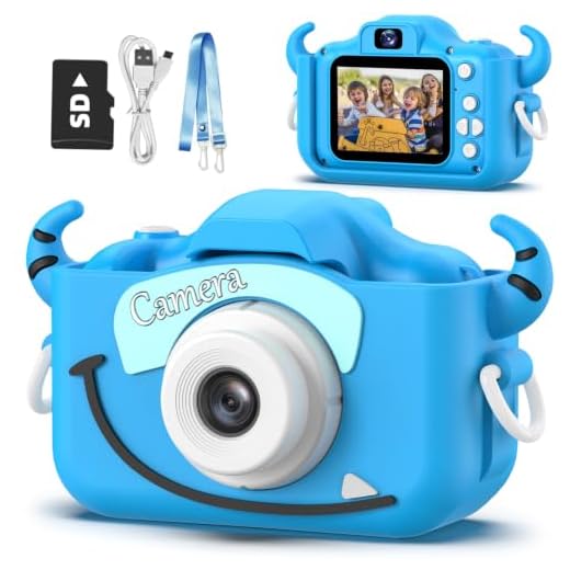 Goopow Kids Camera Toys for 6-12 Year Old Girls and Boys,Children Digital Video Camcorder Camera with Cartoon Soft Cover, Best Christmas Birthday Festival Gift for Kids - 32G SD Card Included