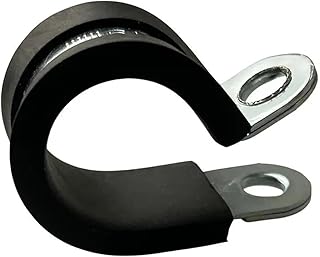 LCUVIMPEX Caucho Forrado de Acero Fuerte P Clip, Abrazaderas de Tubo de Manguera con Clip en P de 6-10 mm con Revestimiento de Goma, 10 Unidades(10mm)