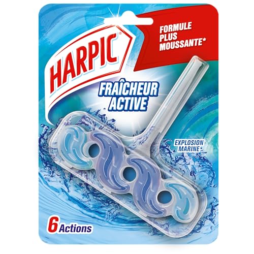 Harpic Blocs WC - Nettoyant WC Active Fresh Explosion Marine OCEAN PACIFIQUE - 4 semaines de fraicheur - 1 unité ( Lot de 1 )