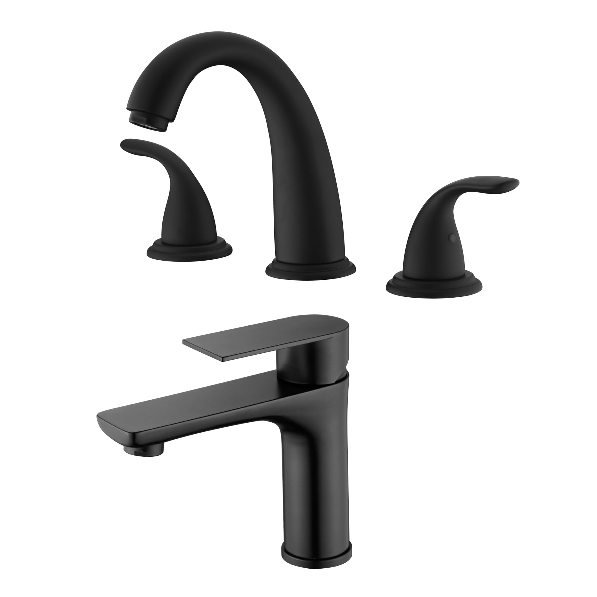 Hcfyauis Black Roman Tub Faucet S2142ds + Bathroom Sink Faucet S1425-Mb