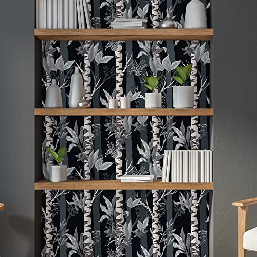 VEELIKE Black Jungle Wallpaper Tropical Leaf Contact Paper Peel and ...