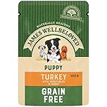 James Wellbeloved Junior Grain-Free Turkey in Gravy 12 Pouches, Hypoallergenic Wet Dog Food for Puppies, Pack of 1 (12x100 g)
