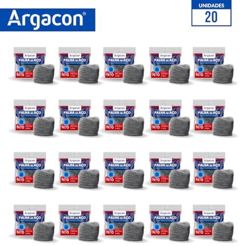 Palha De Aço Número 0 Argacon Profissional Kit 20 Unidades