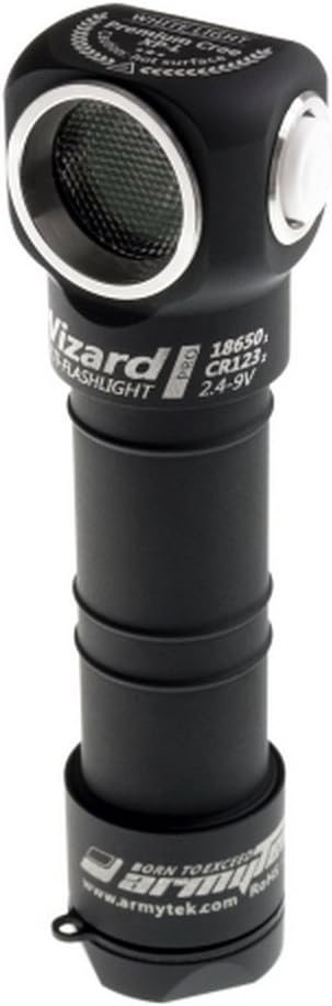 Armytek Wizard Pro Silver Cool White Battery Powered Flashlight, 1200 Lumen, TIR Optics, Durable, Lightweight, Long Runtime, Multi-Color Battery Indication