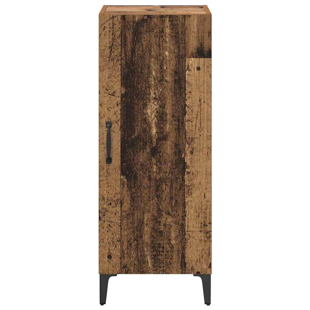 Kredens o wyglądzie starego drewna, 34,5 x 34 x 90 cm, materiał drewnopochodny, z drzwiami na zawiasach, prostokątny stół konsolowy do salonu, jadalni, wszechstronne przechowywanie