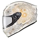 ScorpionEXO R420 Namaskar Full Face Polycarbonate Intergrated Bluetooth Speaker Pockets DOT Approved Unisex Adult Motorcycle Helmet (White - Small)