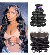 Brazilian Body Wave 3 Bundles with Frontal 13x4 Ear to Ear HD Lace Free Part Frontal with Bundles...