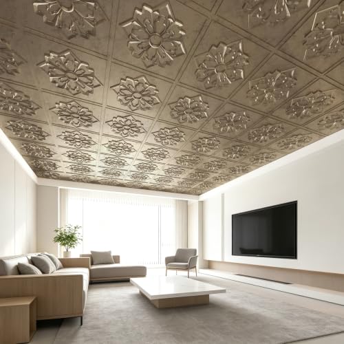 Paneles de pared 3D oro antiguo para crear un salón elegante y sofisticado 8